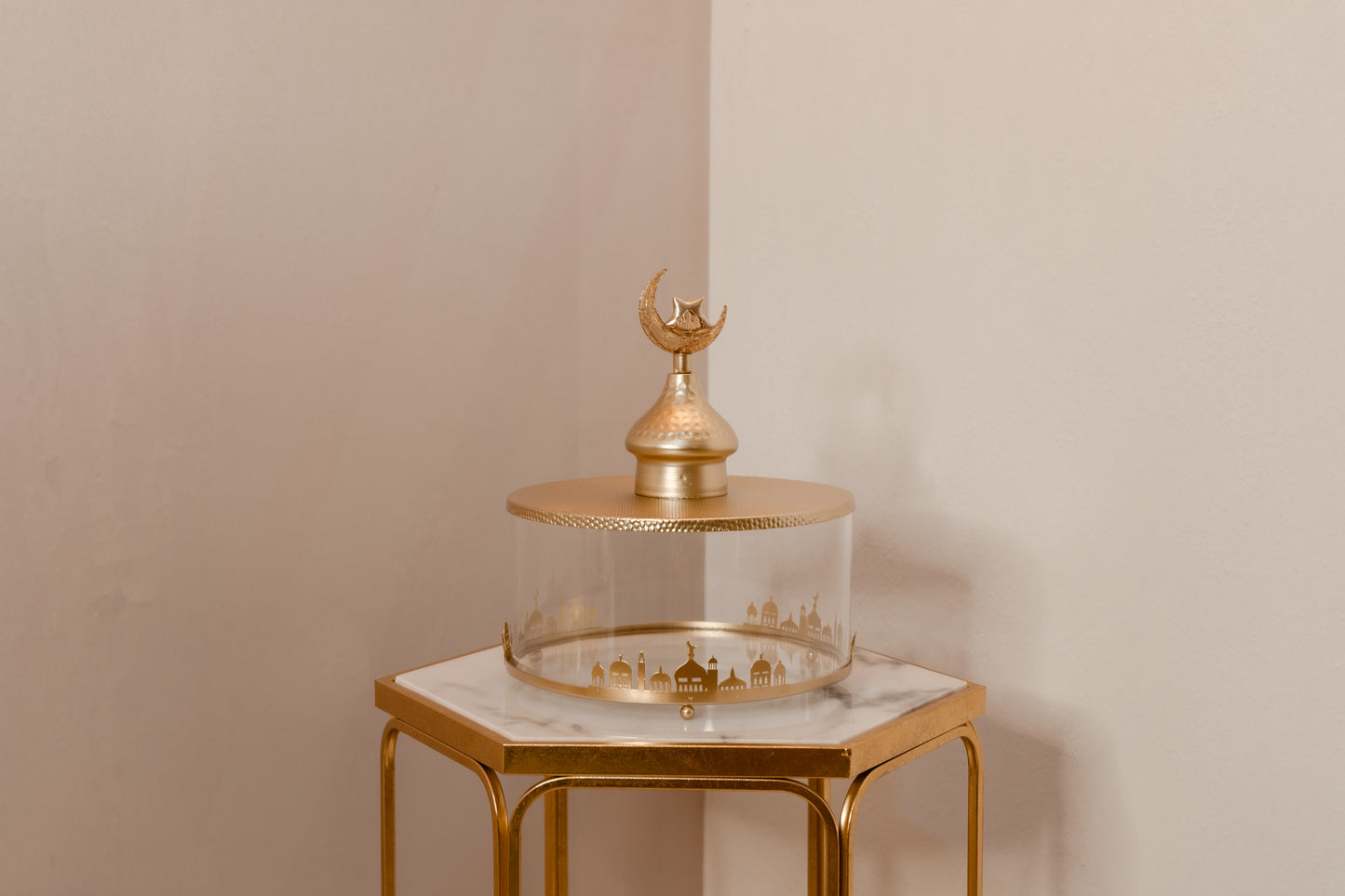 Arabic Round Storage Container with LED Topper