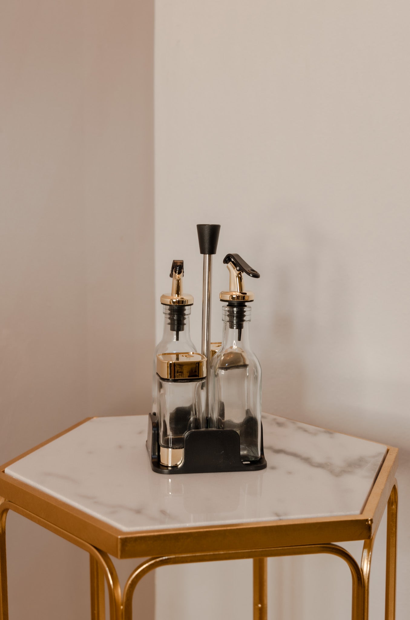 Gold Condiments Quad Set