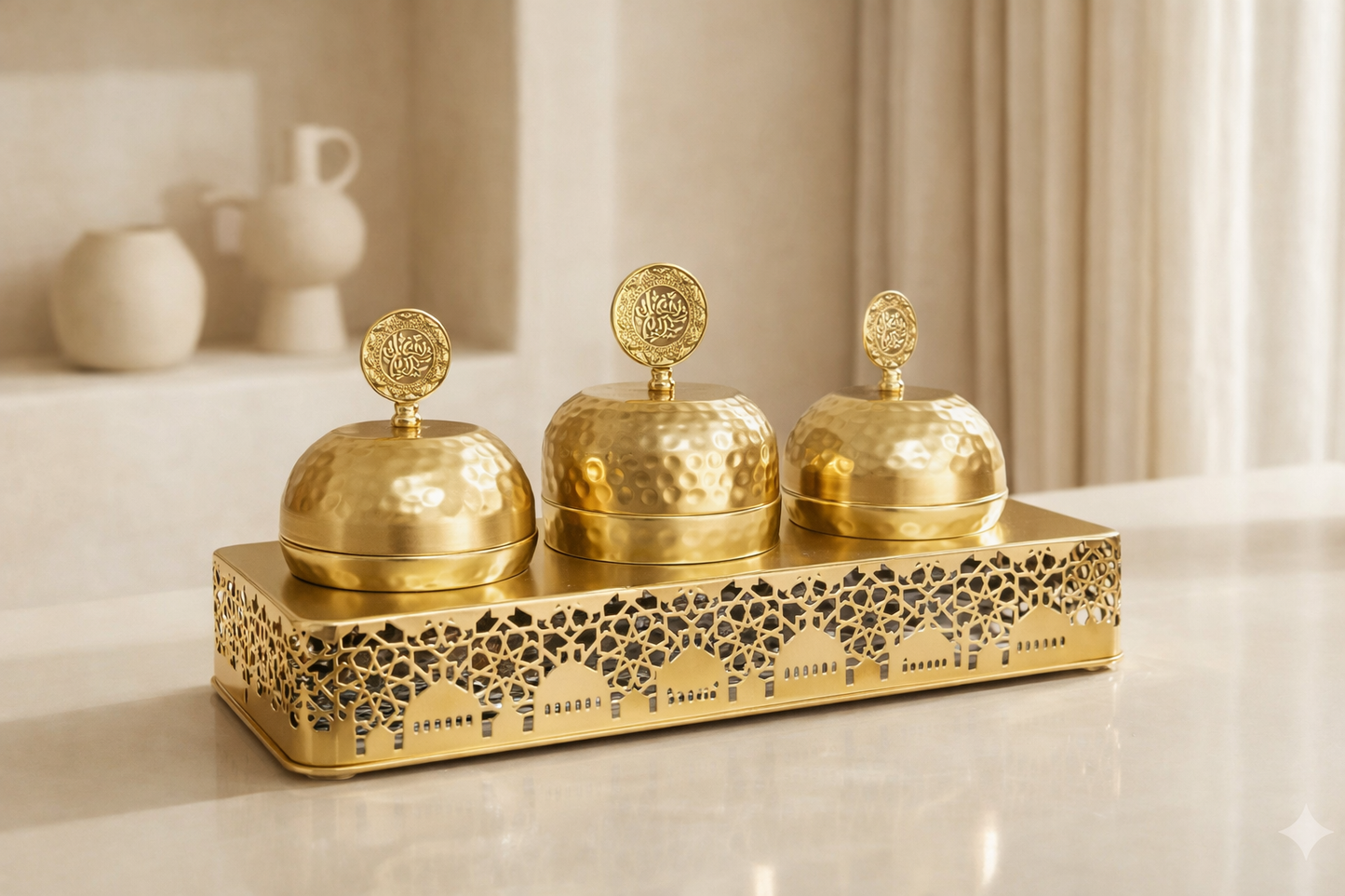 Arabic Snack Bowl Trio with Lid