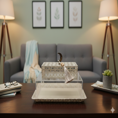 Hilal Acrylic Cake Tray with Cover