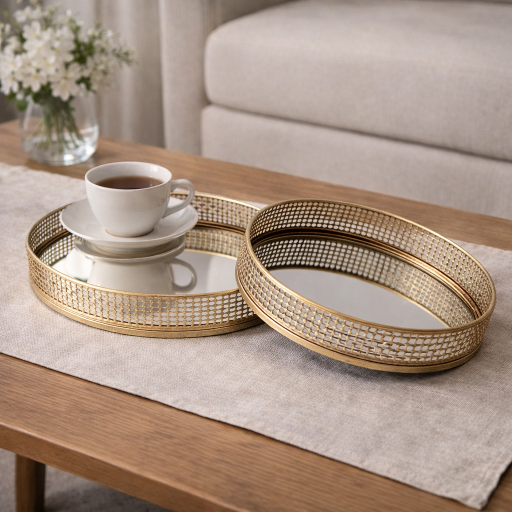 Zahira Gold Decorative Tray