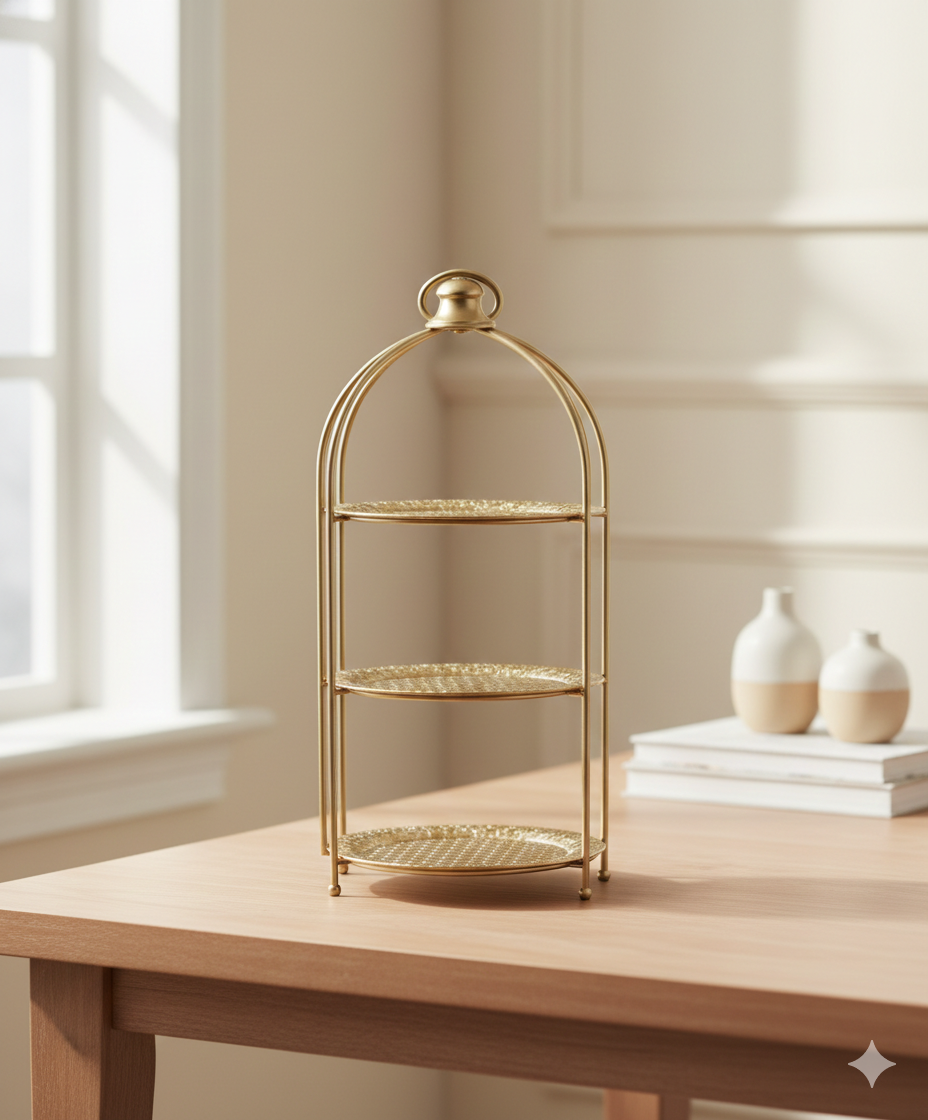 Amirah 3-Tier Gold Dessert Stand