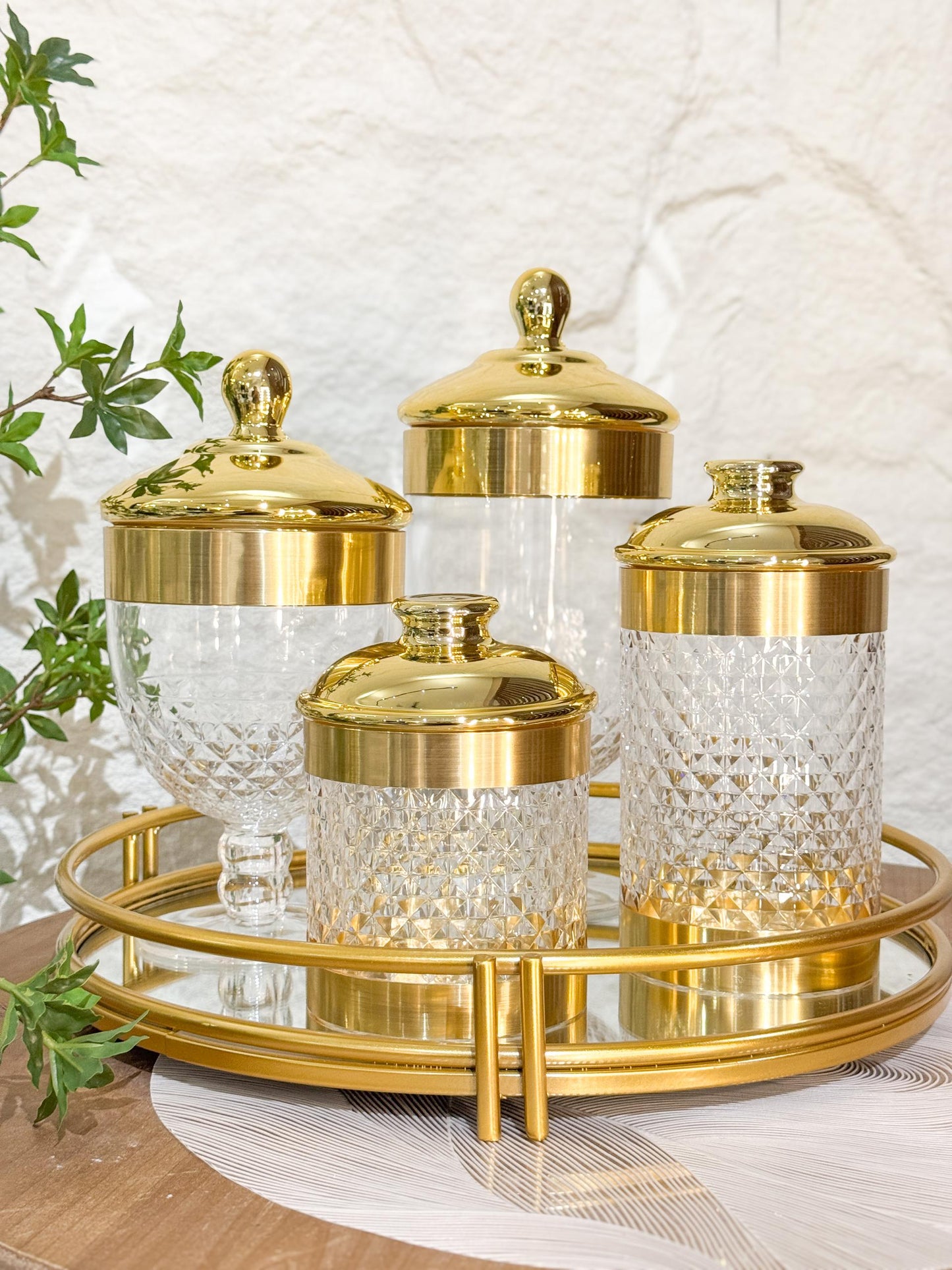 Victorian Gold Top Acrylic Canister