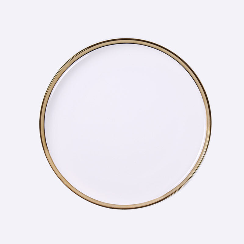 Opulence White with Gold Rim Dinner Plate