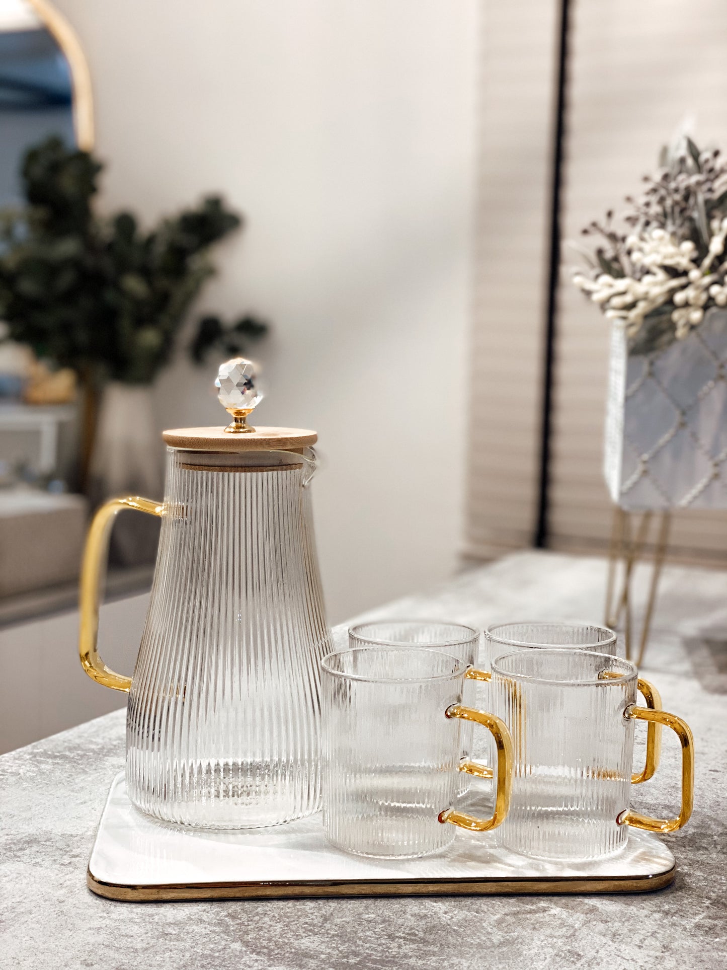 Diamond Glass Drinking Set