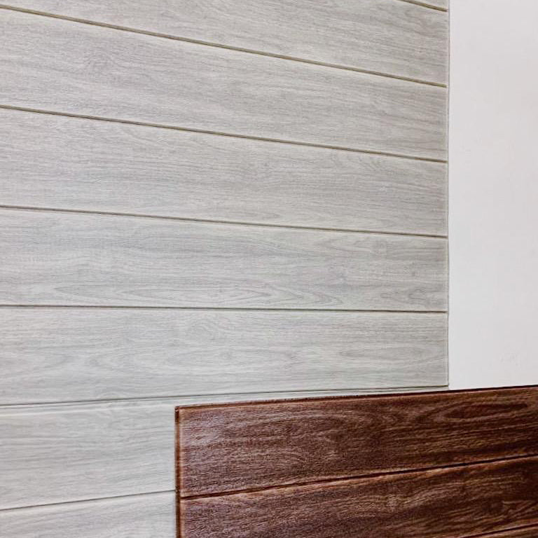 DIY Wood Wall Feature with Adhesive Dark Walnut