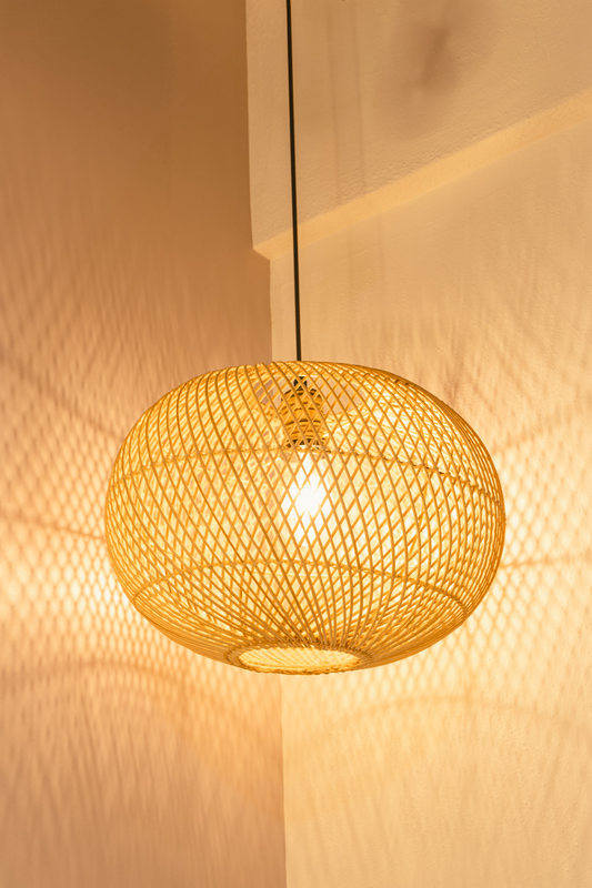 Handwoven Round Shaped Rattan Lampshade