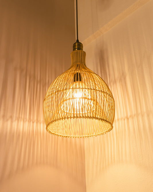 Handwoven Raindrop Shaped Rattan Lampshade