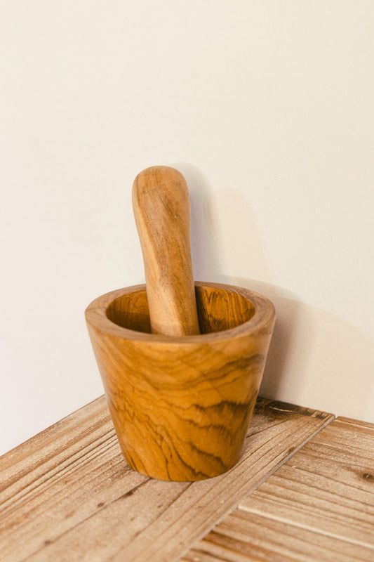 Wooden Mortar and Pestle