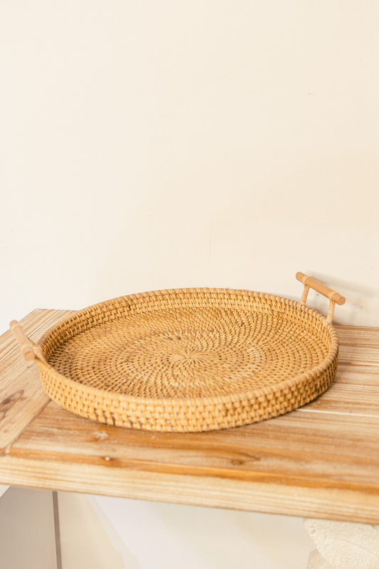 Woven Tray with Handles