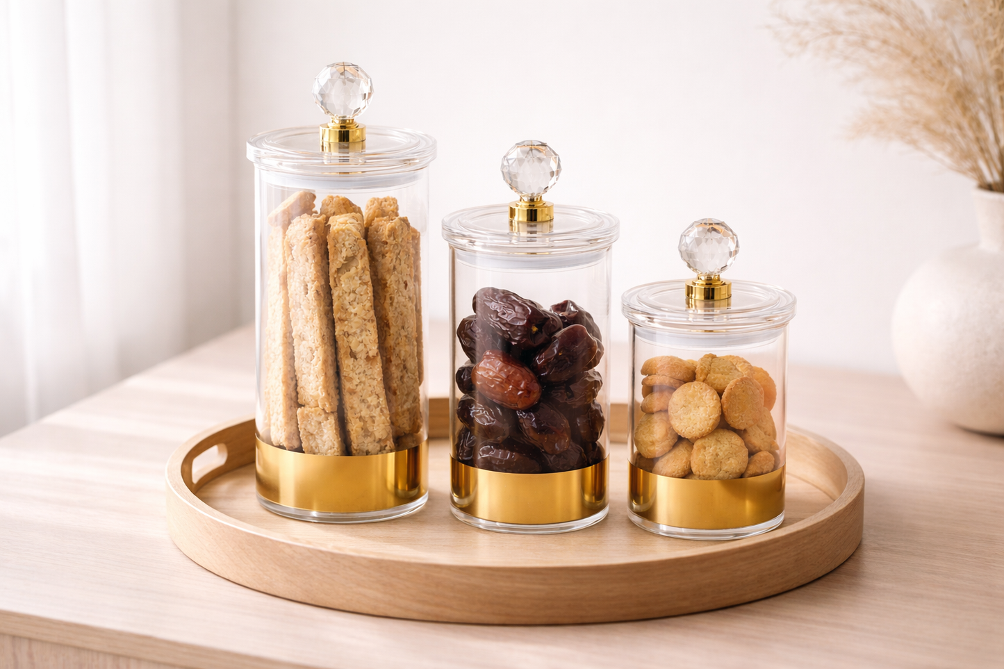 Noor Gold Base Acrylic Canisters