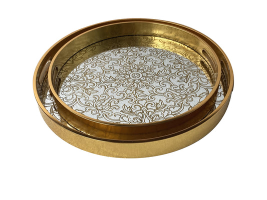 Fleur Round Mirror Tray