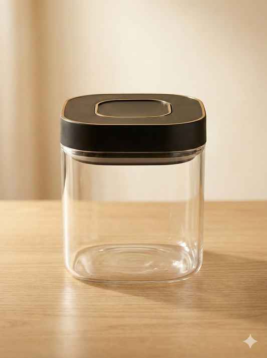 Zahra Square Press Glass Jar