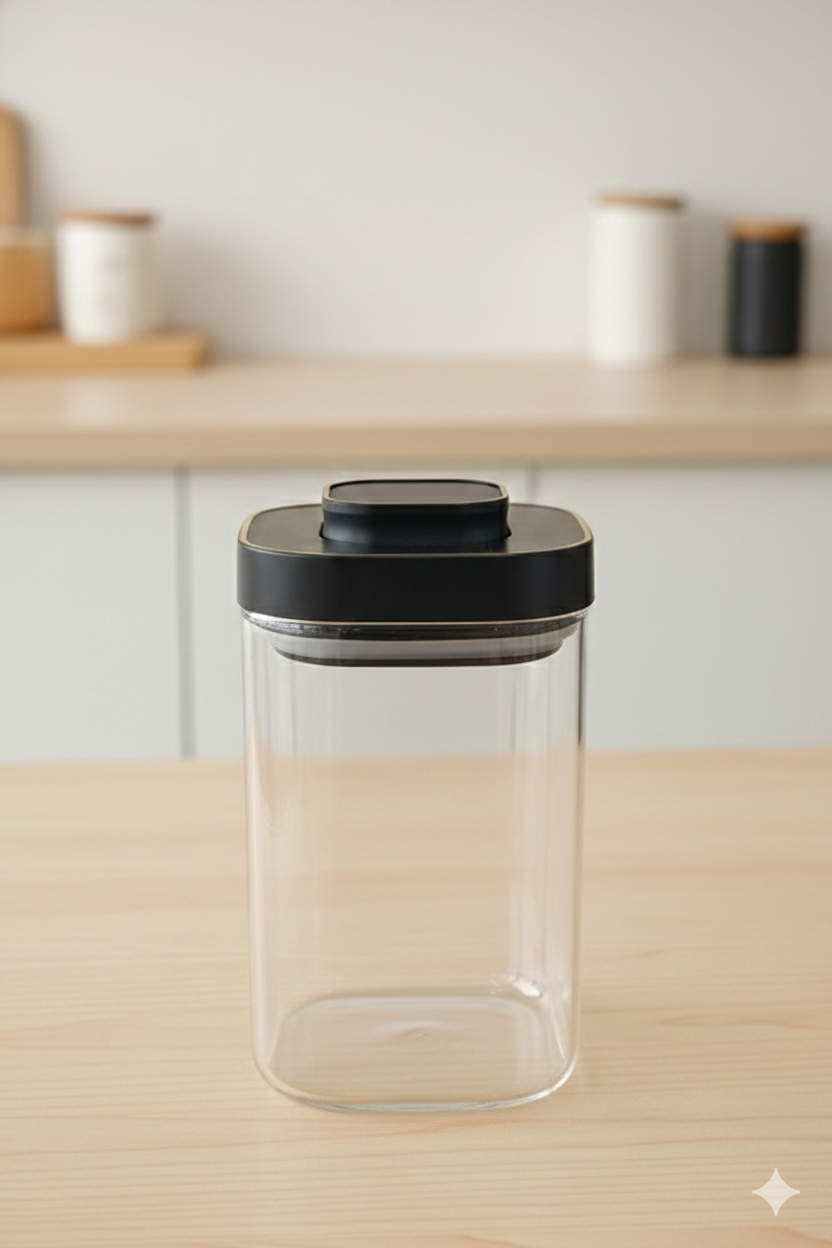 Zahra Square Press Glass Jar