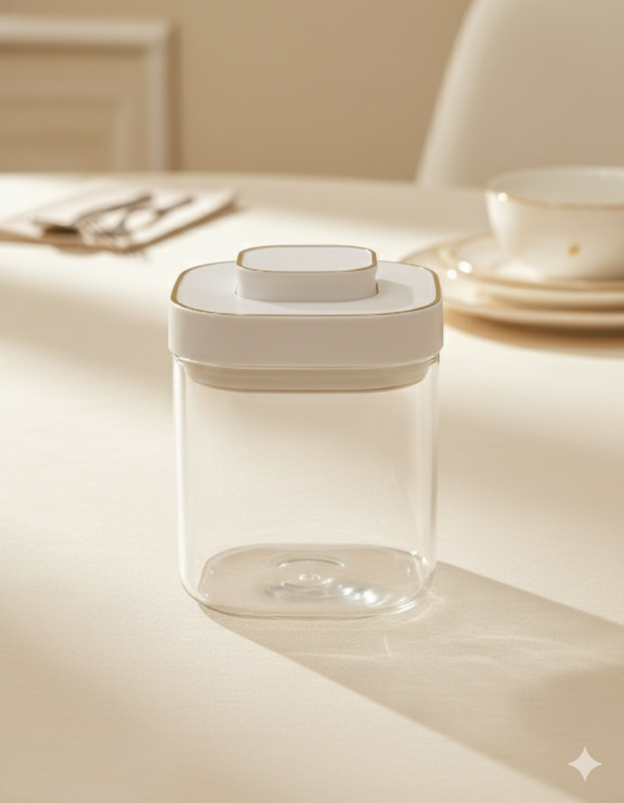 Zahra Square Press Glass Jar