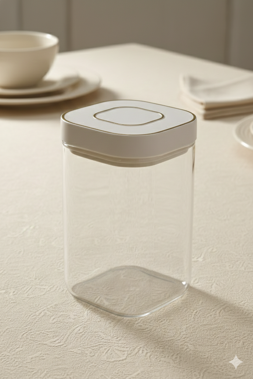 Zahra Square Press Glass Jar