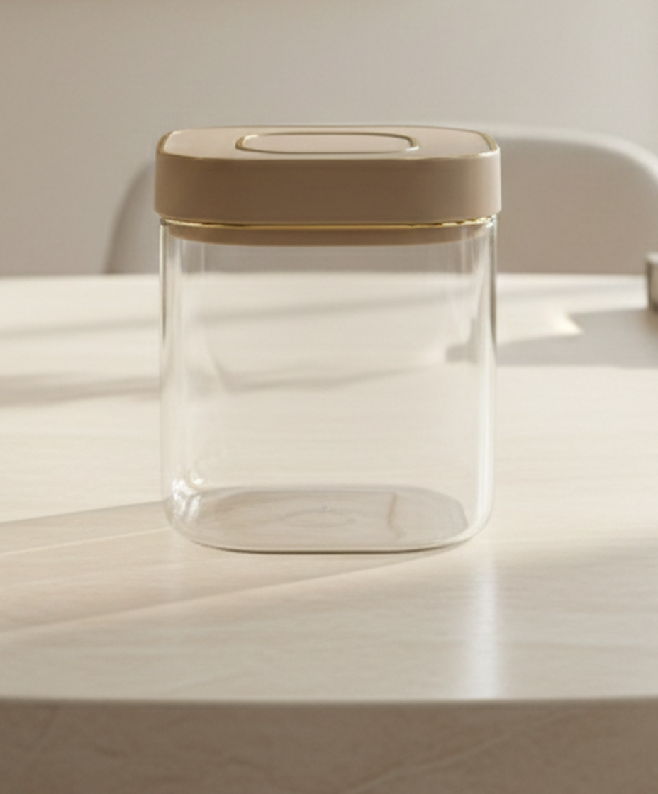 Zahra Square Press Glass Jar