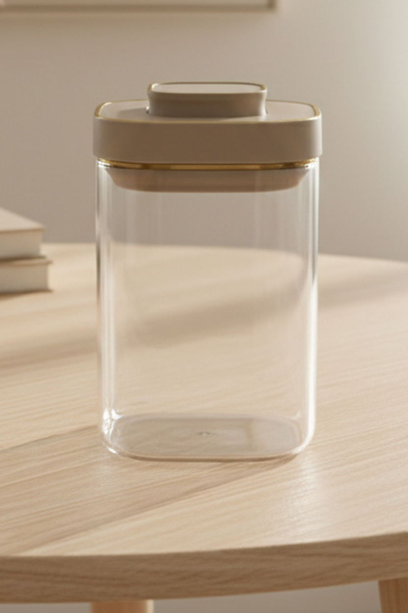 Zahra Square Press Glass Jar
