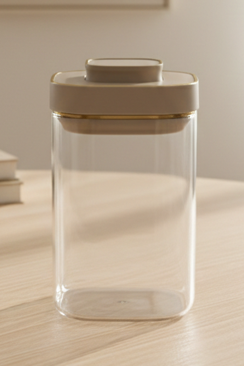 Zahra Square Press Glass Jar
