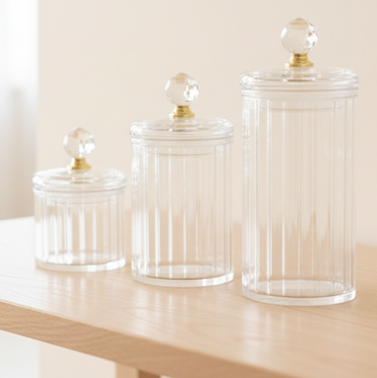 Ribbed Acrylic Canisters