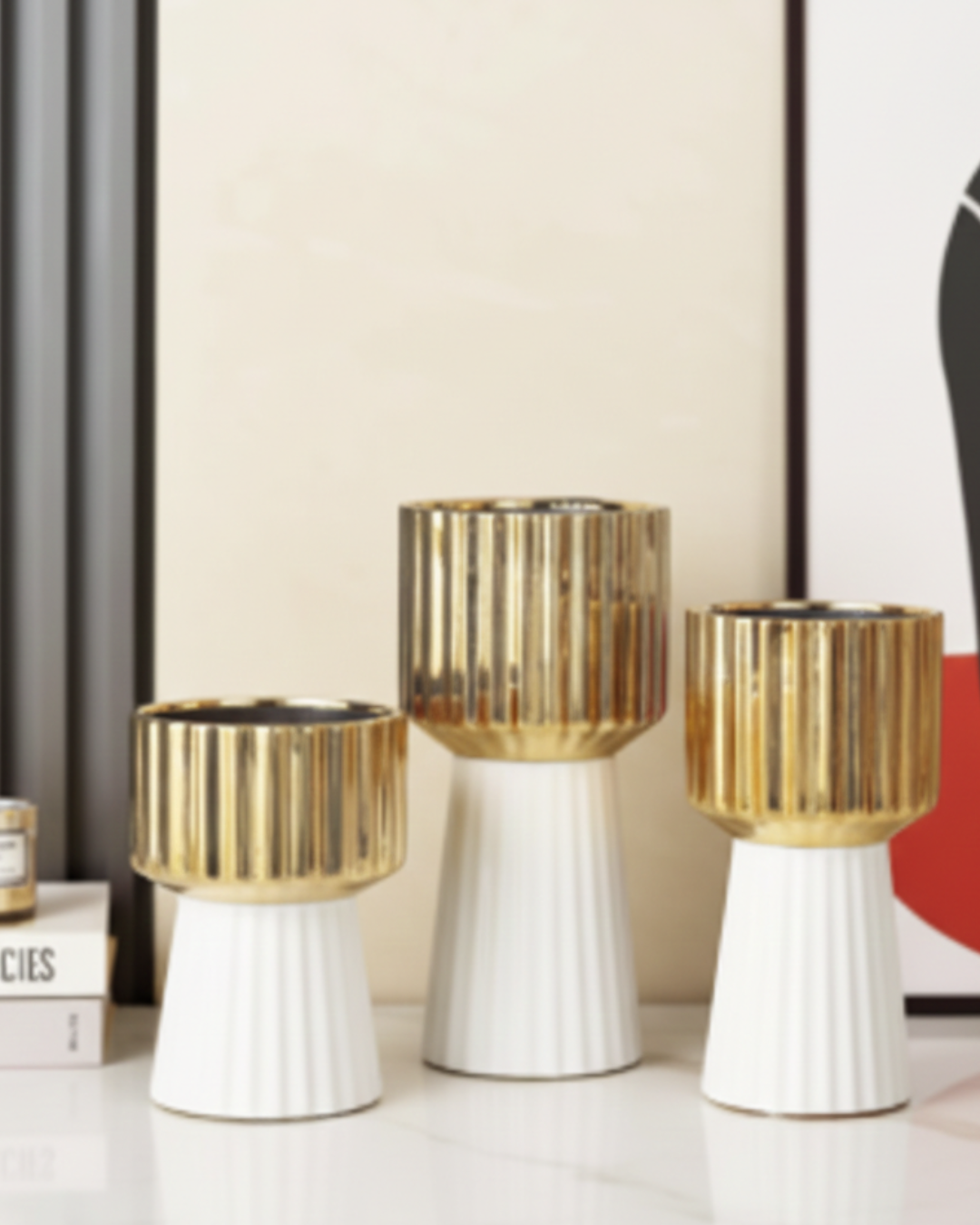 Gold Pedestal Vase