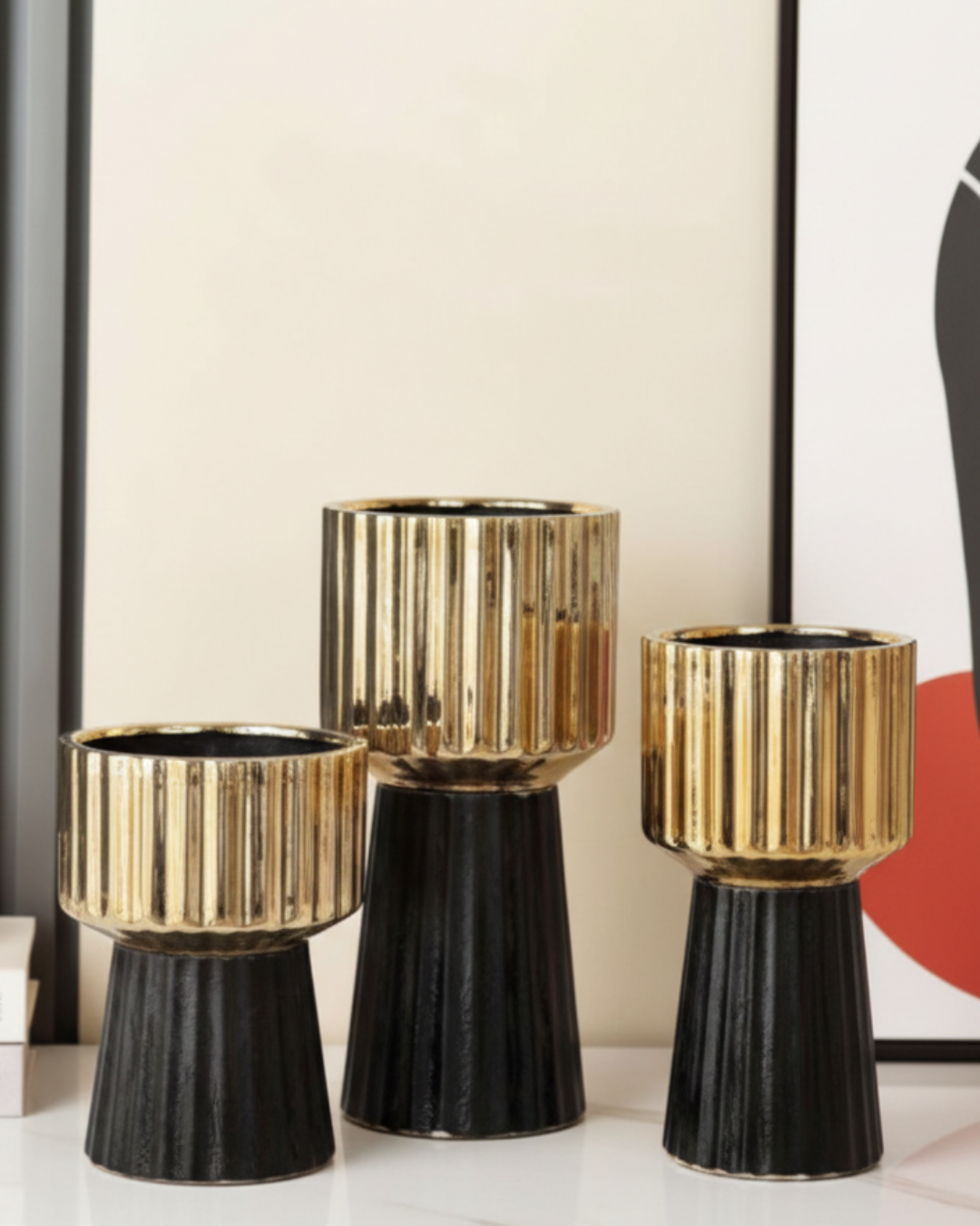 Gold Pedestal Vase