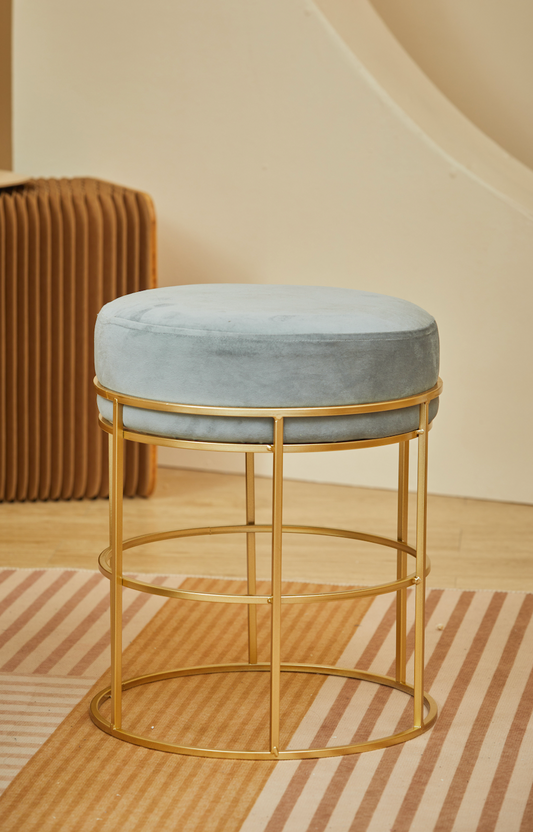 Grey Velvet Stool