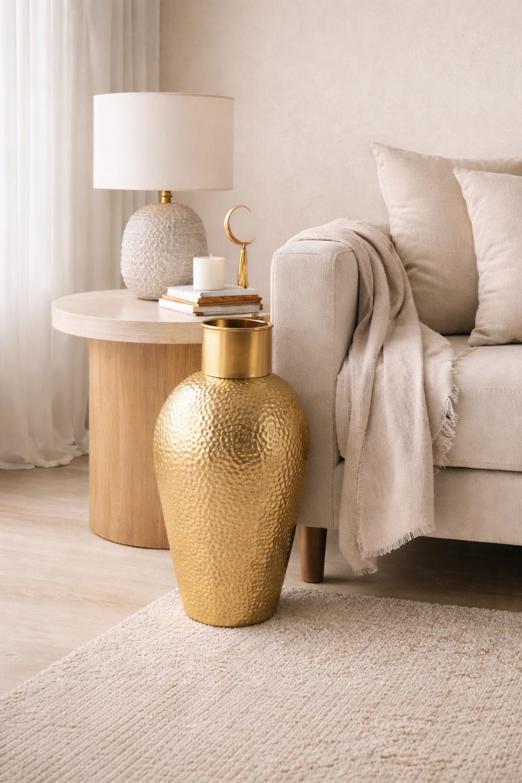 Amina Faceted Gold Vase