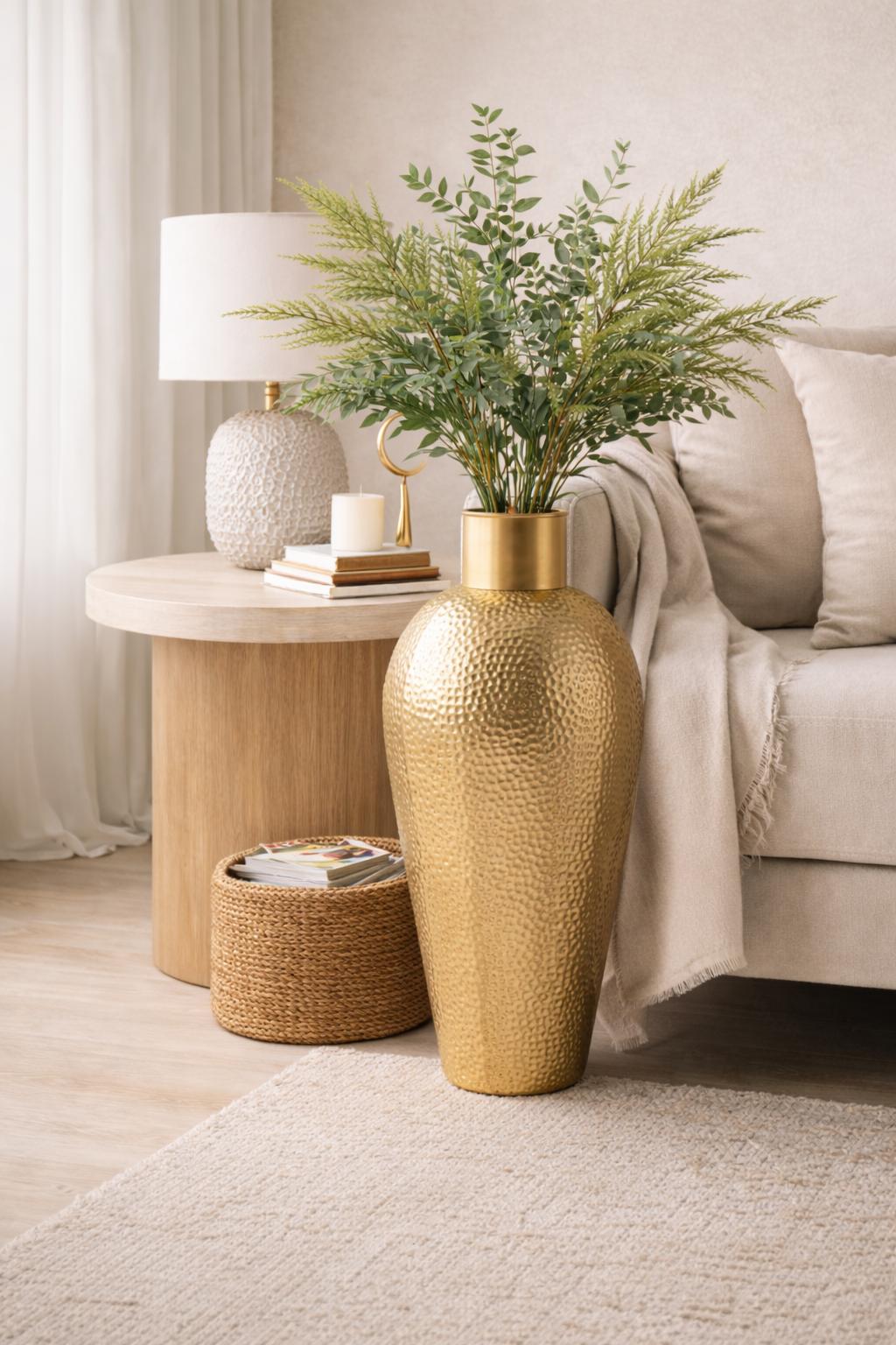Amina Faceted Gold Vase