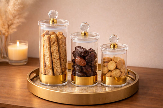 Noor Gold Base Acrylic Canisters