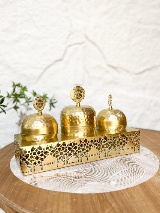 Arabic Snack Bowl Trio with Lid