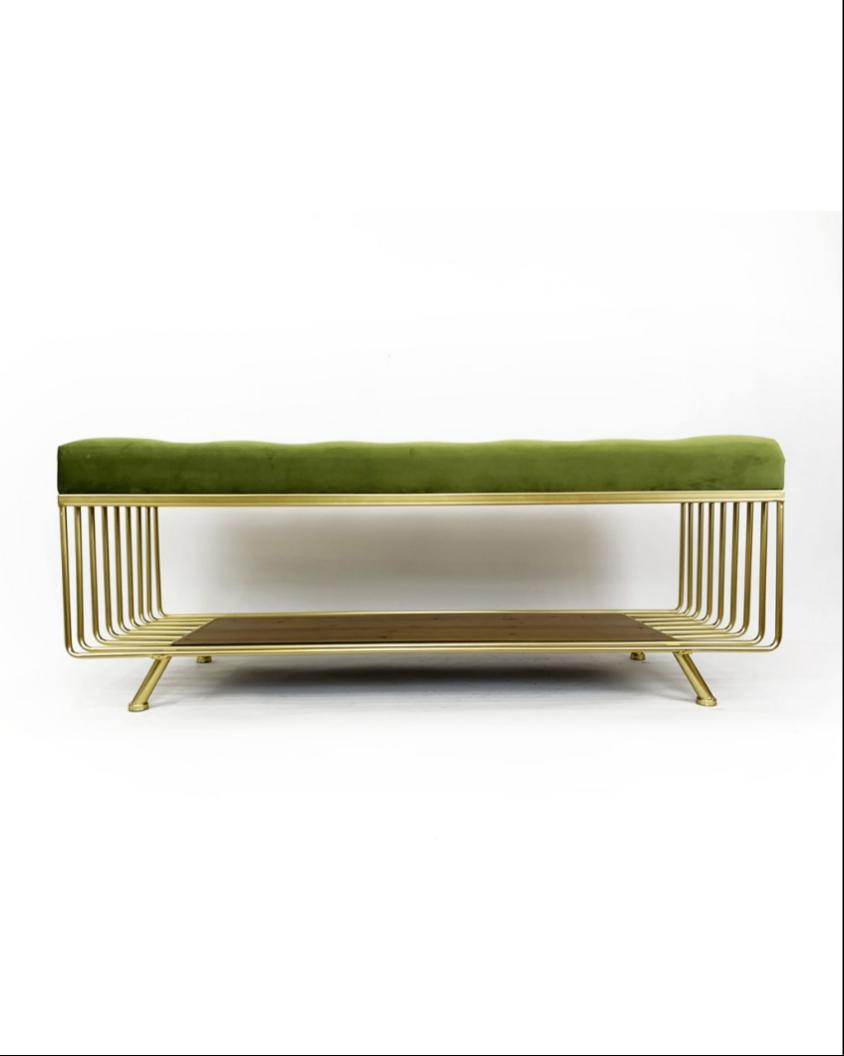 Kiwi Velvet Gold Bench