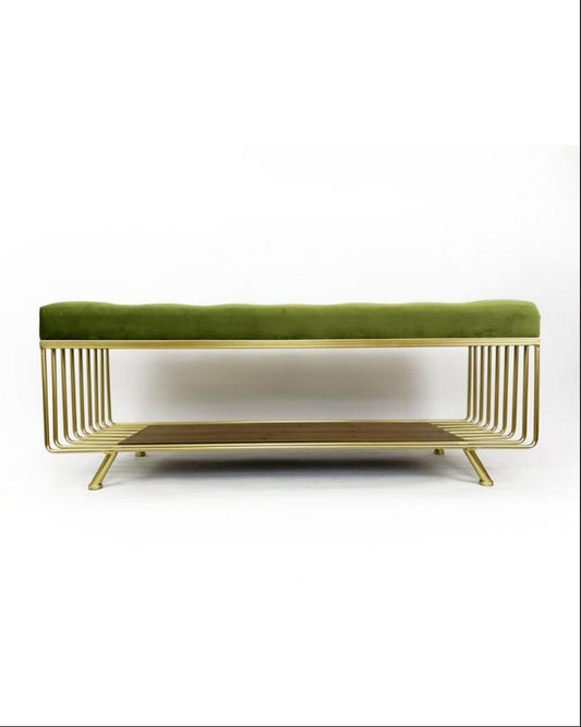 Kiwi Velvet Gold Bench