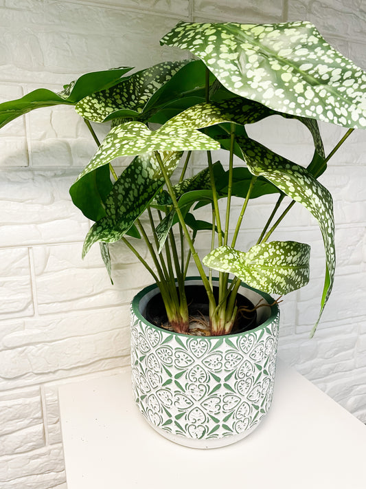 Spotted Caladium Faux Plant