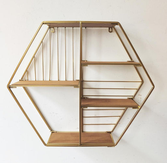 Hexagon Folding Wall Shelf