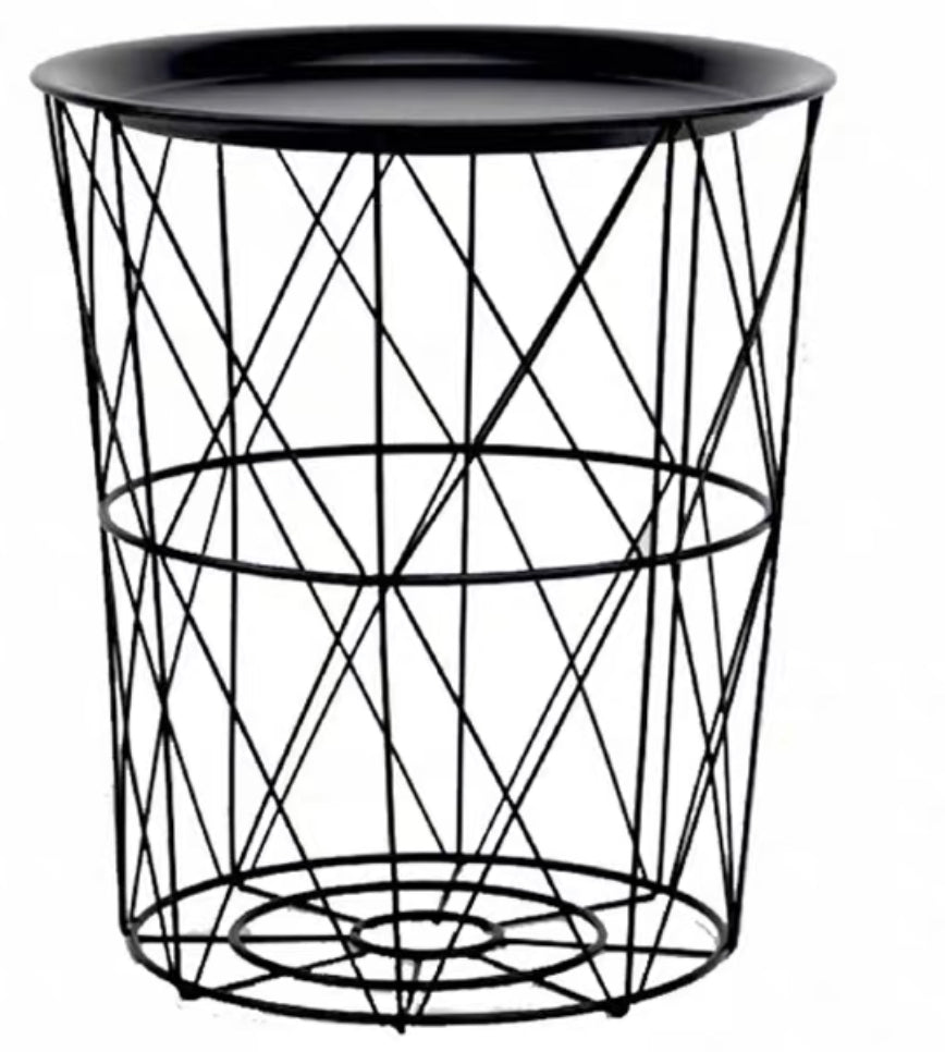 Black Cage Storage Table