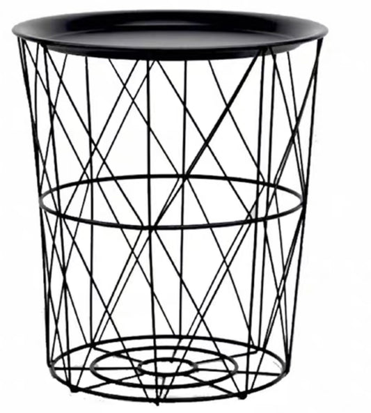 Black Cage Storage Table