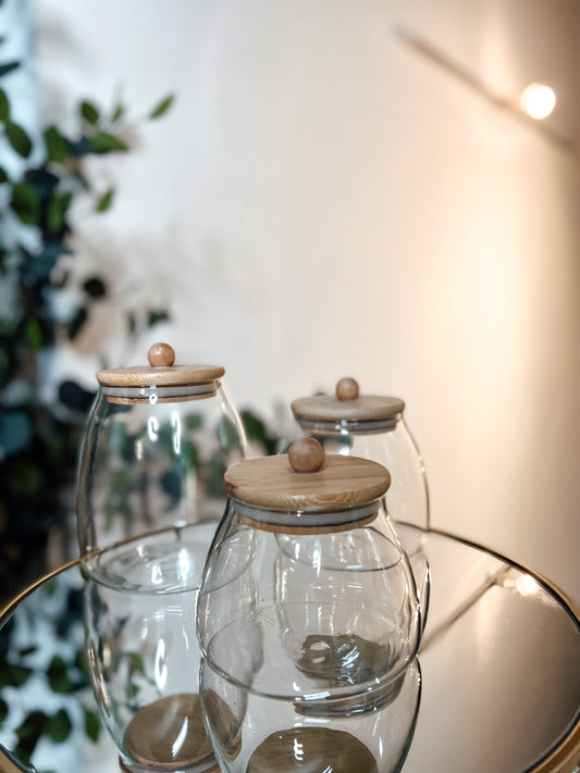 Dome Canister with airtight Bamboo Lid
