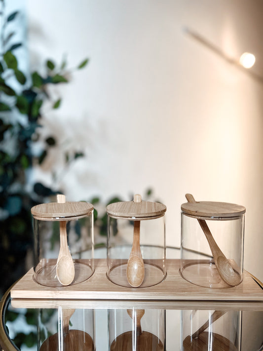 Spice Jars with Bamboo Lid