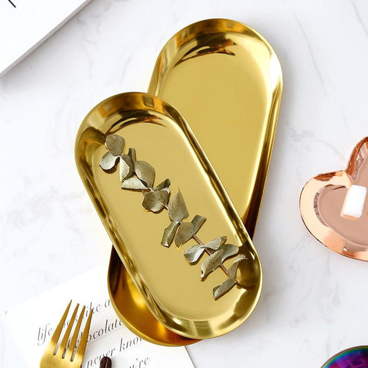 Gold Oblong Tray