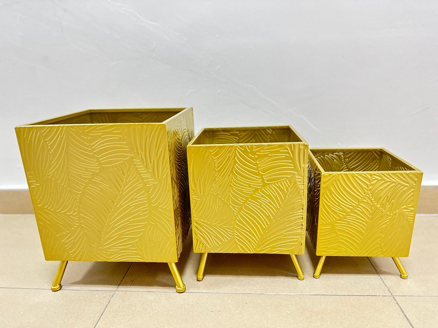 Gold Block Planter Pot