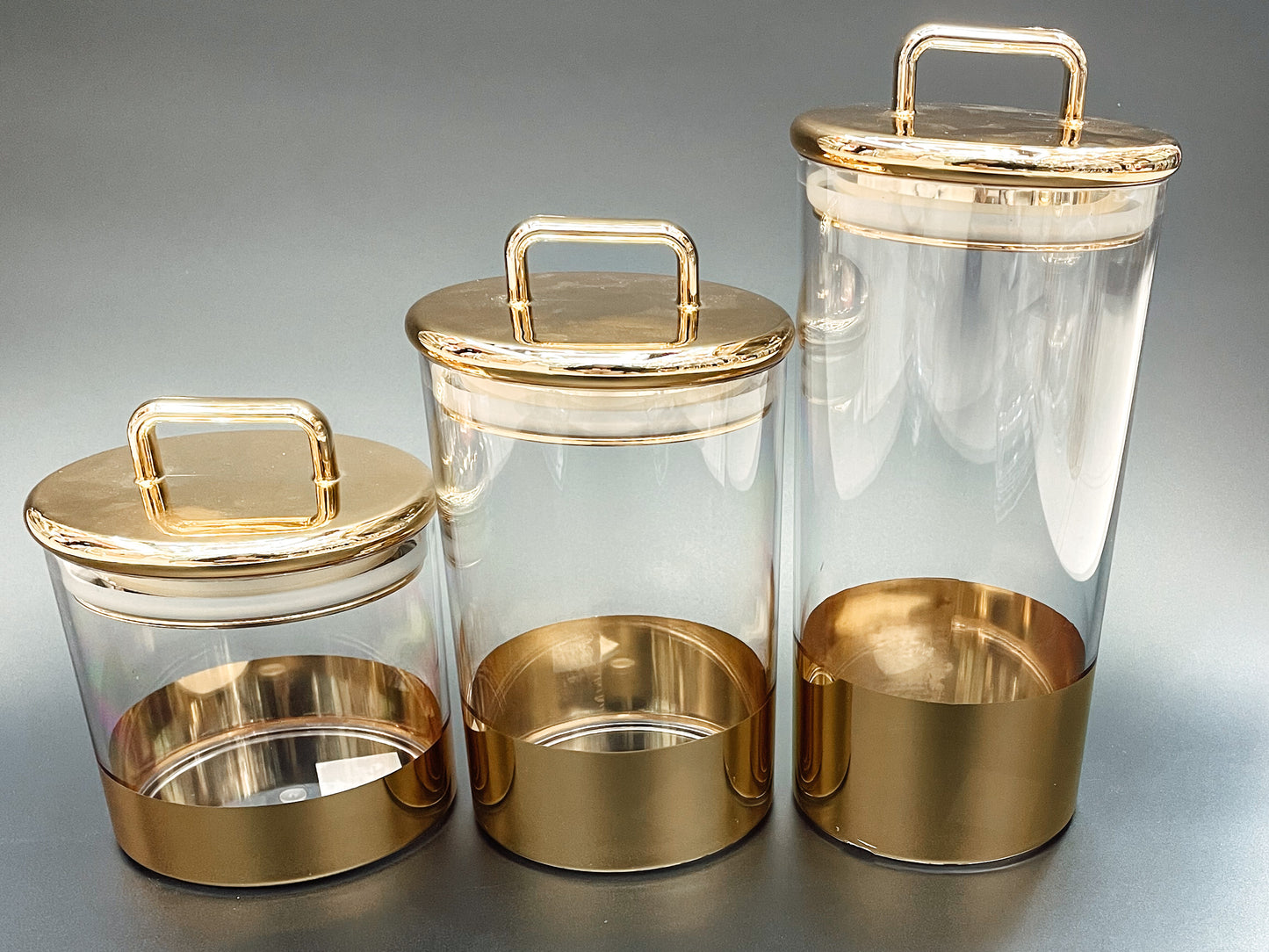 Gold Round Acrylic Airtight Canister