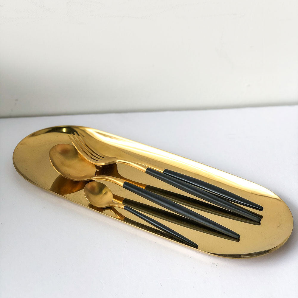 Gold Oblong Tray