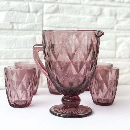 Purple Geometric Crystal Jug