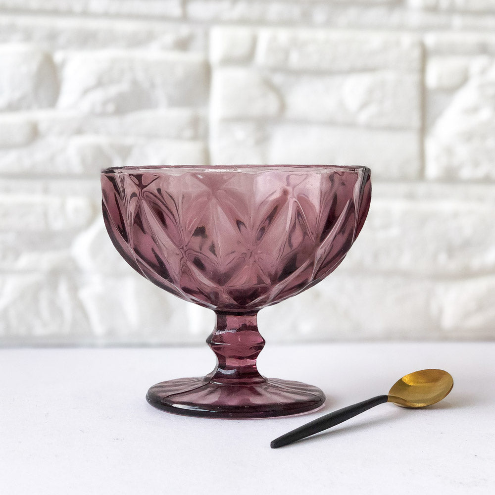 Purple Prism Crystal Bowl Dessert Stand