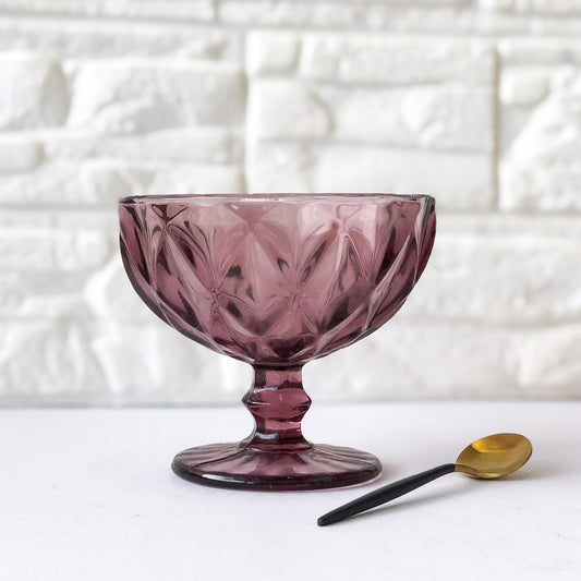 Purple Prism Crystal Bowl Dessert Stand