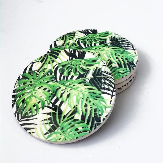 Set of 4 Tropical Ceramic Coasters