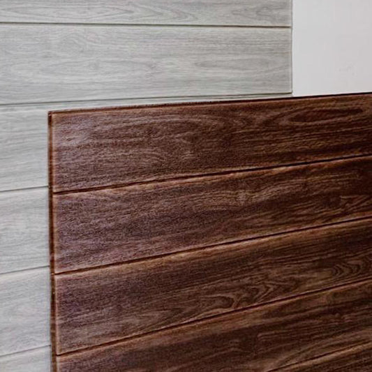 DIY Wood Wall Feature with Adhesive Dark Walnut